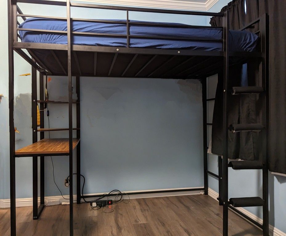 Black Frame Twin Loft Bed