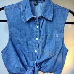 Cowgirl Style Sleeveless Button Down Top