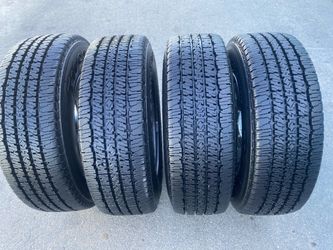 Dodge 2500 8-lug steel wheels with Firestone Transforce H/T. LT 245 70 17 tires