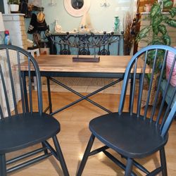 Gothic Country Style Cafe Table And Two Chairs