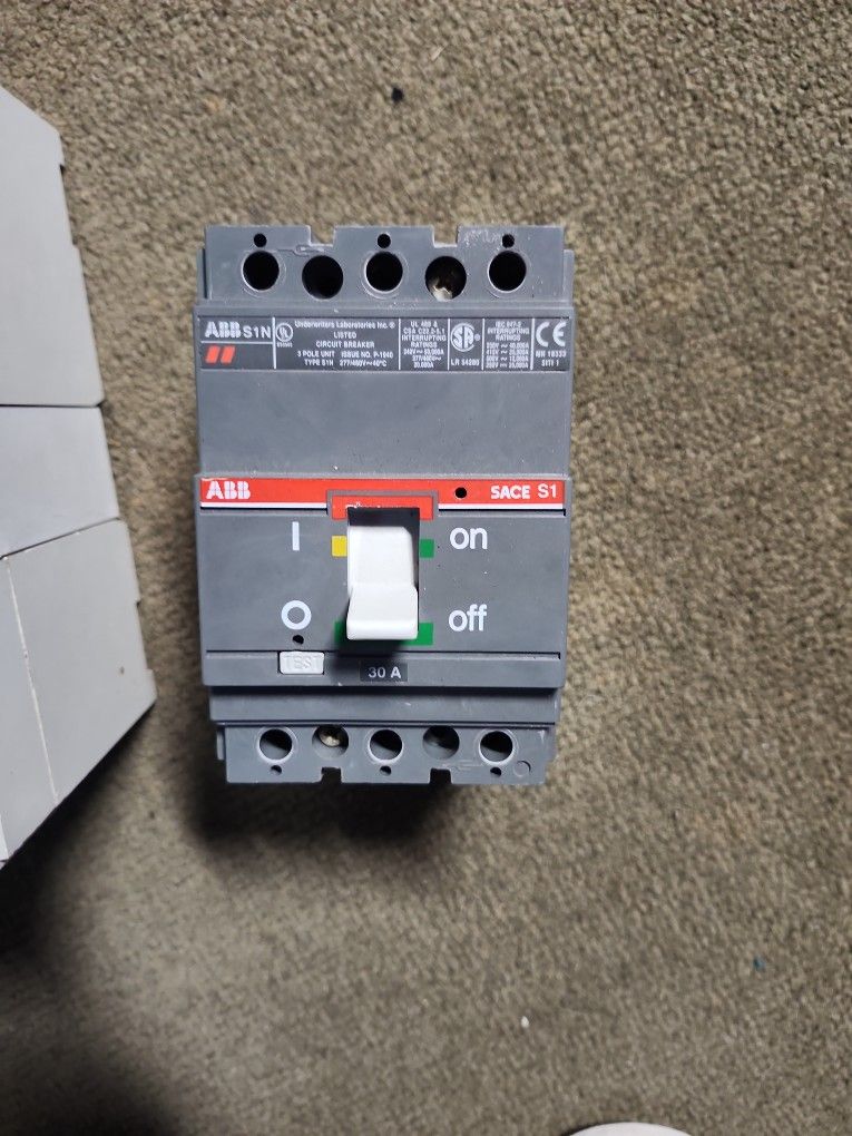 ABB SACE S1N thermal magnetic molded case circuit breaker.