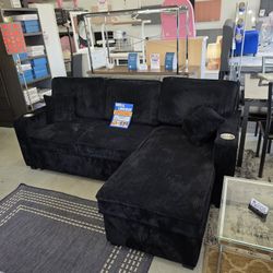 new beautiful comfortable black reversible sectional sofa bed sleeper convertible couch special come visit our store in Paramount 