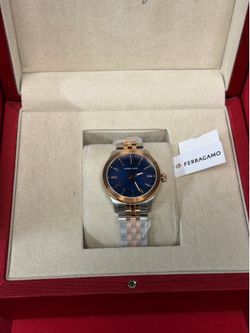 Feragamo unisex blue/gold dial