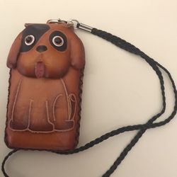 Handmade Leather 3D Animal Puppy Bag Fits iPhone 12 mini  New. Bought in NOLA French Quarters during FrenchQuartwes Festival April 22, 2022