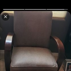 Chair & Ottoman ~Fine Leather. Unique!