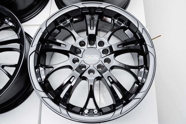 4 Kudo Racing Defuse 16x7 5x100 5x114.3 38 Black w/Chrome Rivets Wheel Rims