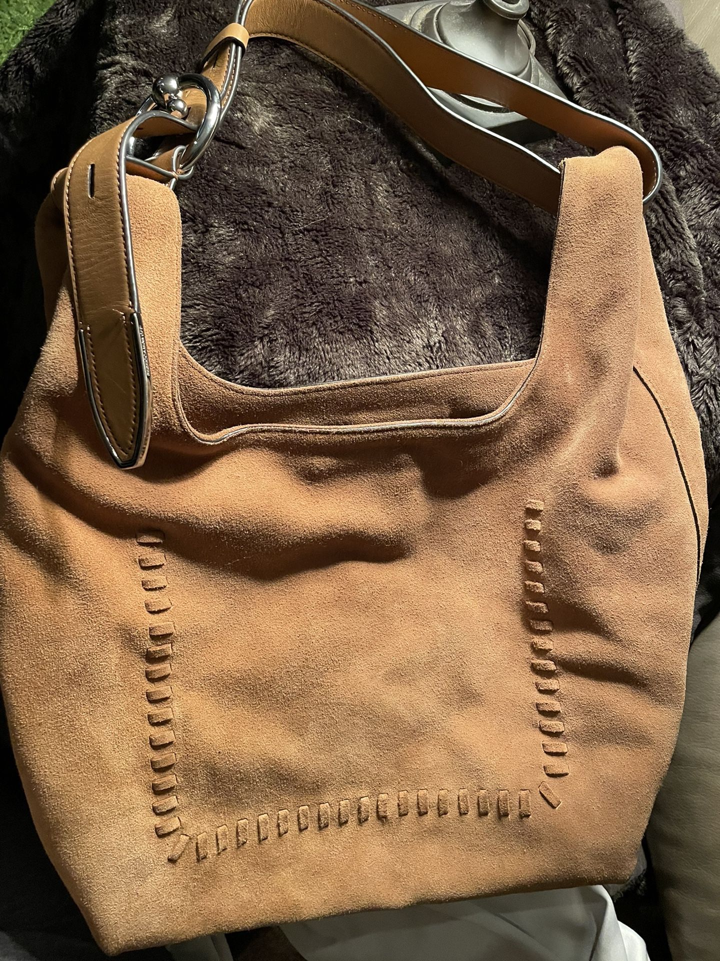 Rebecca Minkoff Suede Tan Brown Camel Hobo Bag Purse