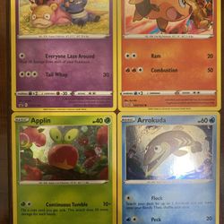 Pokemon SWSH Sword & Shield Black Star Promo Lot of 4! Galarian Slowpoke, Tepig, Applin & Arrokuda NM  