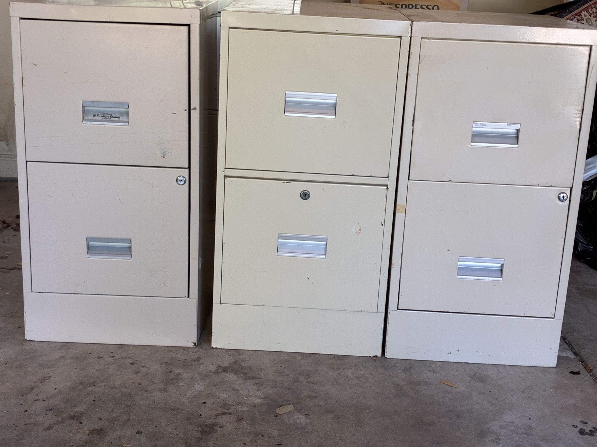 4 Metal Filing Cabinets 
