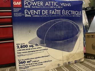 Power Attic Vent Fan New Unused GAF ERV6