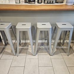 Set of 4 Metal Barstools (30")