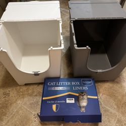 Modkat Litter Boxes - White And Grey - $50/each