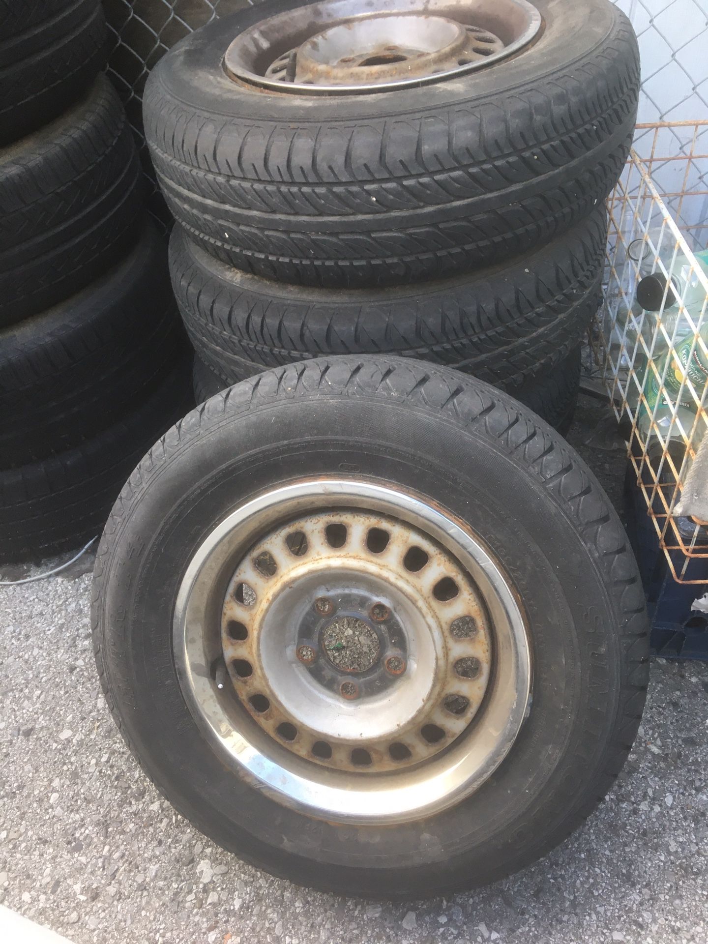 Used vintage 60-70’s Volvo Rims-tires, 185-70-13, 