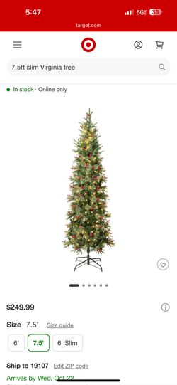 New Slim Virginia 7.5ft LED Pre-Lit Tree. You Must Pick Up