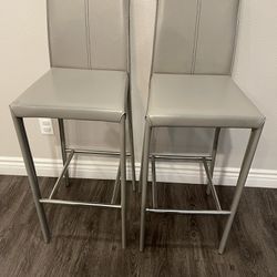 2 Light Gray Bar Chairs 