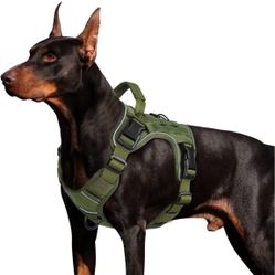 WINGOIN Green Harness with Handle for Medium Dogs No Pull, Hiking, Training (M)