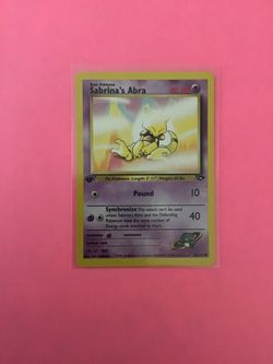 1st edition Sabrina’s Abra 93/132 Pokemon Card from Gym Challenge