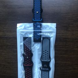 FitBit Sense Bands - 3 Black/Red, Black/Grey & Black/Blue