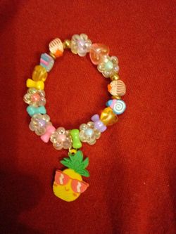 Kids Beaded Bracelet with Pineapple Charm
