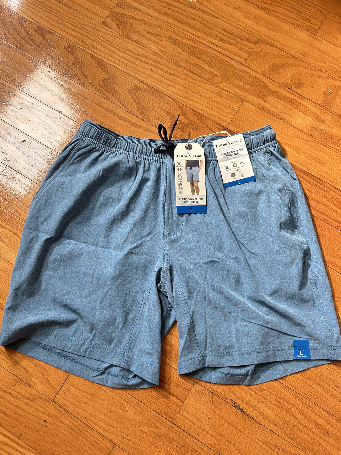 NWT Taylor Vintage men’s hybrid swim short with liner Size L