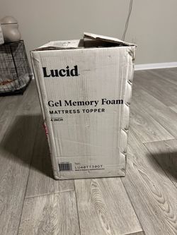 Lucid 4 Inch Cooling Gel Memory Foam Mattress Topper, Plush, Twin Size