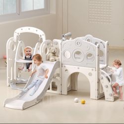 Toddler Slide, Kids Swing and Slide for Toddlers Outdoor Indoor Playground