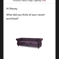 Bought Beautiful Purple Couch Not The Size I Wanted...