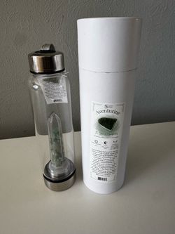 New Gypsy Soul Glass Crystal Infusion Water Bottle – Green Aventurine