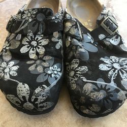 Leather clog shoes, Ladies 38 = 7.5