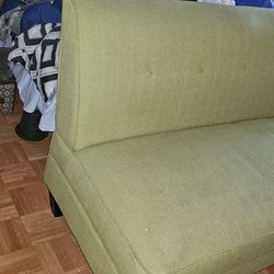 Gorgeous Green Tufted Armless Couch