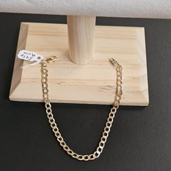 14k Gold Two Tone Bracelet 8 Inch