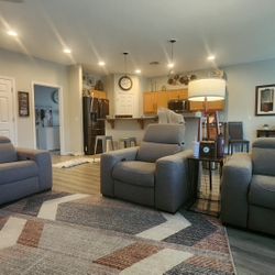 Gray Fabric Living Room Set