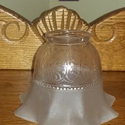 Antique  Glass Lamp Shade *Hairline Cracks*