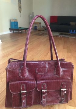 Burgundy Merona large tote travel bag purse