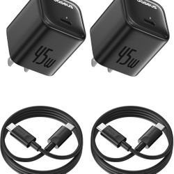 45W USB C Charger Block, 2 Pack  with USB-C Cables