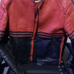 Cycle Gear Racing Leather Biker Jacket 