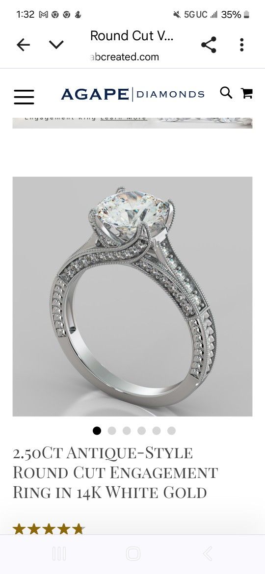 2.5 Carat Diamond Engagement Ring.