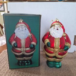 Large Glass Santa Claus Christmas Ornament