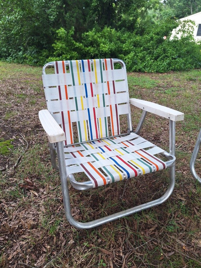 Vtg ALUMINUM CHAIR SET