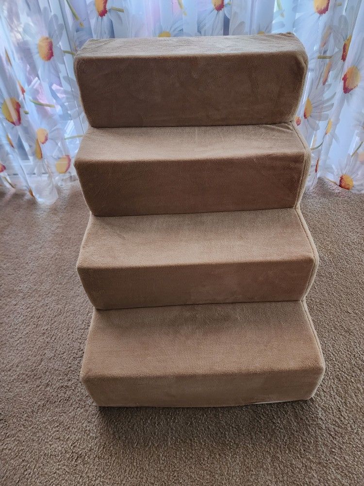 New Foam 24 Inch 4-Step Step Pet Stairs, Pet Ramp for Cats and Dogs