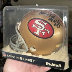 Autographed Jerry Rice Mini Helmet