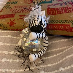 Zebra Christmas Ornaments One Of A Kind Handmade Unique Gift
