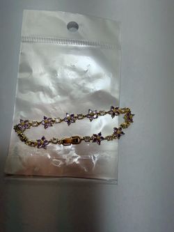 Gold-Tone Flower Crystal Bracelet for kid