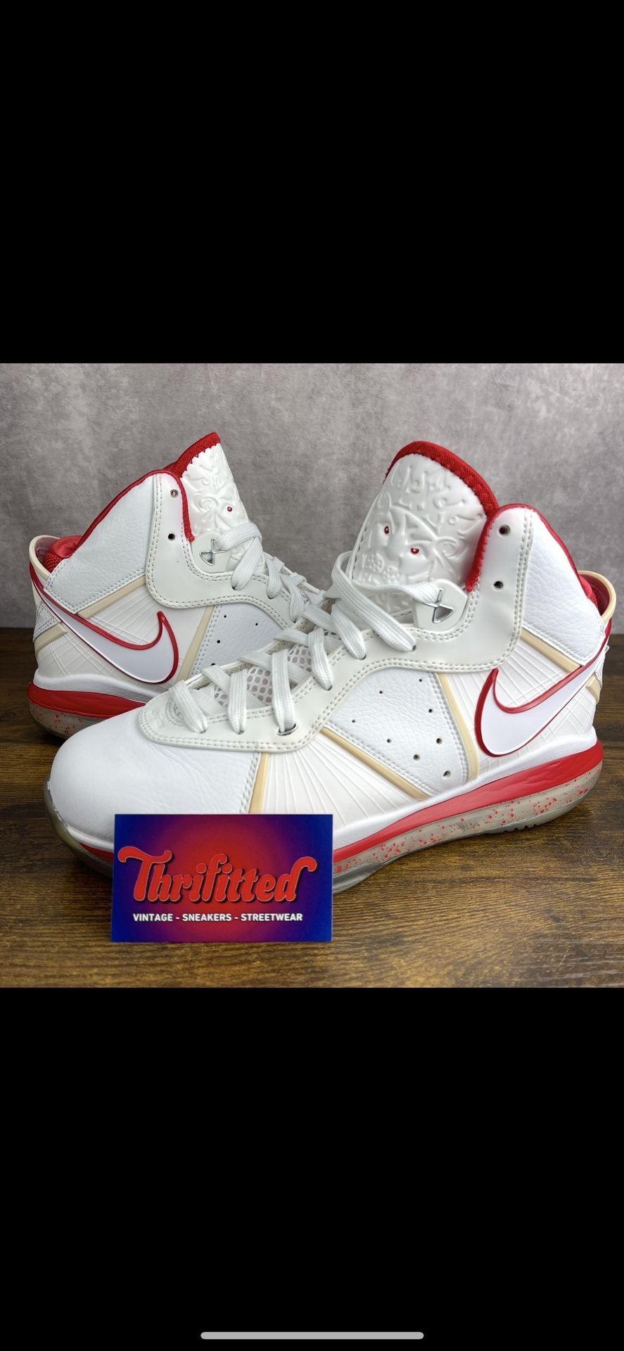 Nike LeBron 8 White Size 9 417098-102 White Red Men’s Basketball Sneakers OG Rare