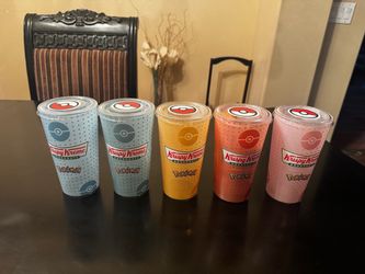 Krispy Kreme Pokémon 5pc Plastic 16oz Cold Cups w/ Lids Pikachu & More