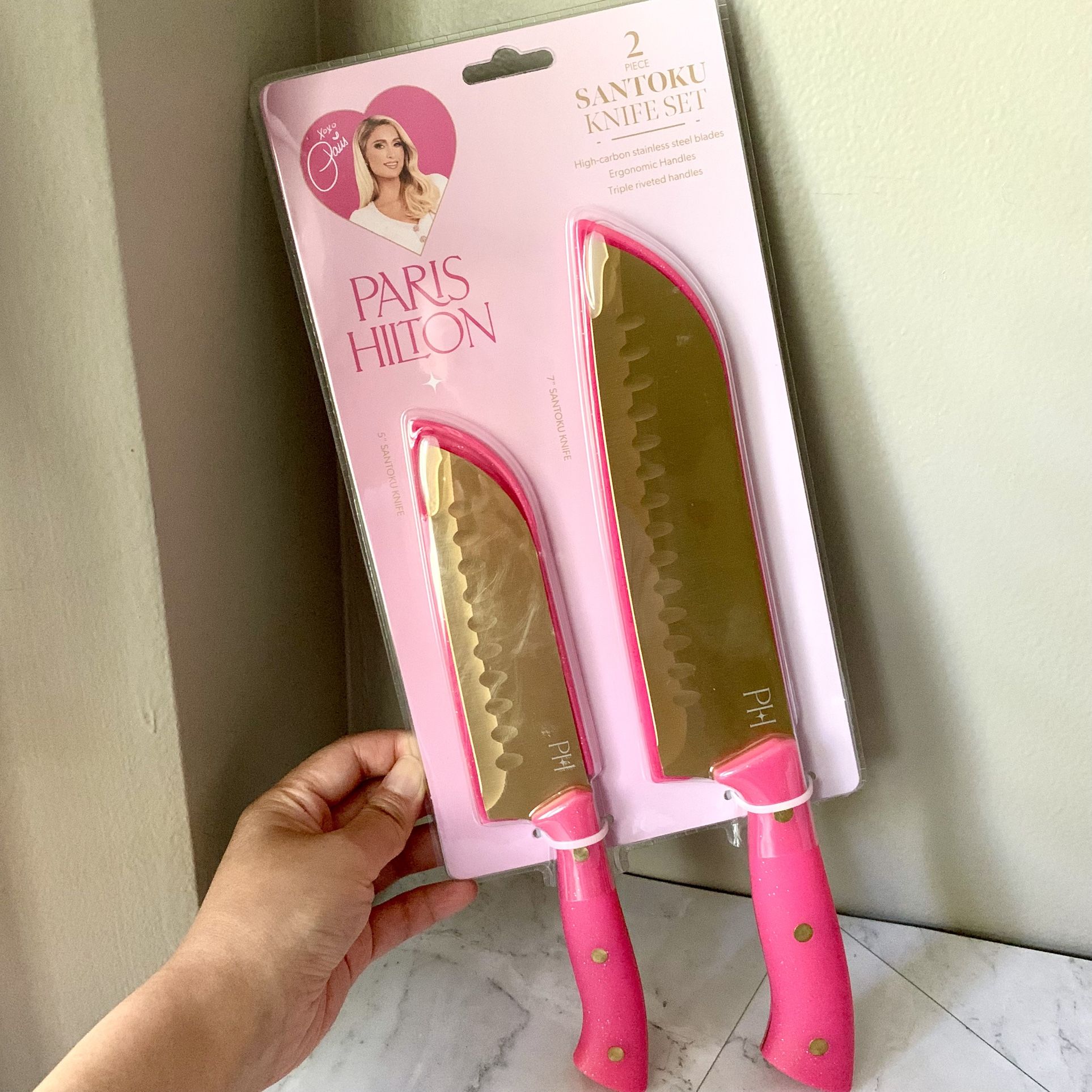 PARIS HILTON 2 PIECE SANTOKU KNIFE SET