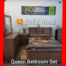 🥰 Solid Wood Queen Bedroom Set 