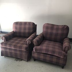 2 Free Plaid Sofa Chairs