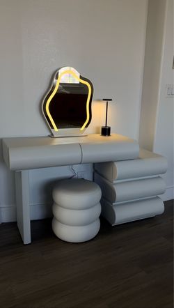 White Vanity Makeup Table