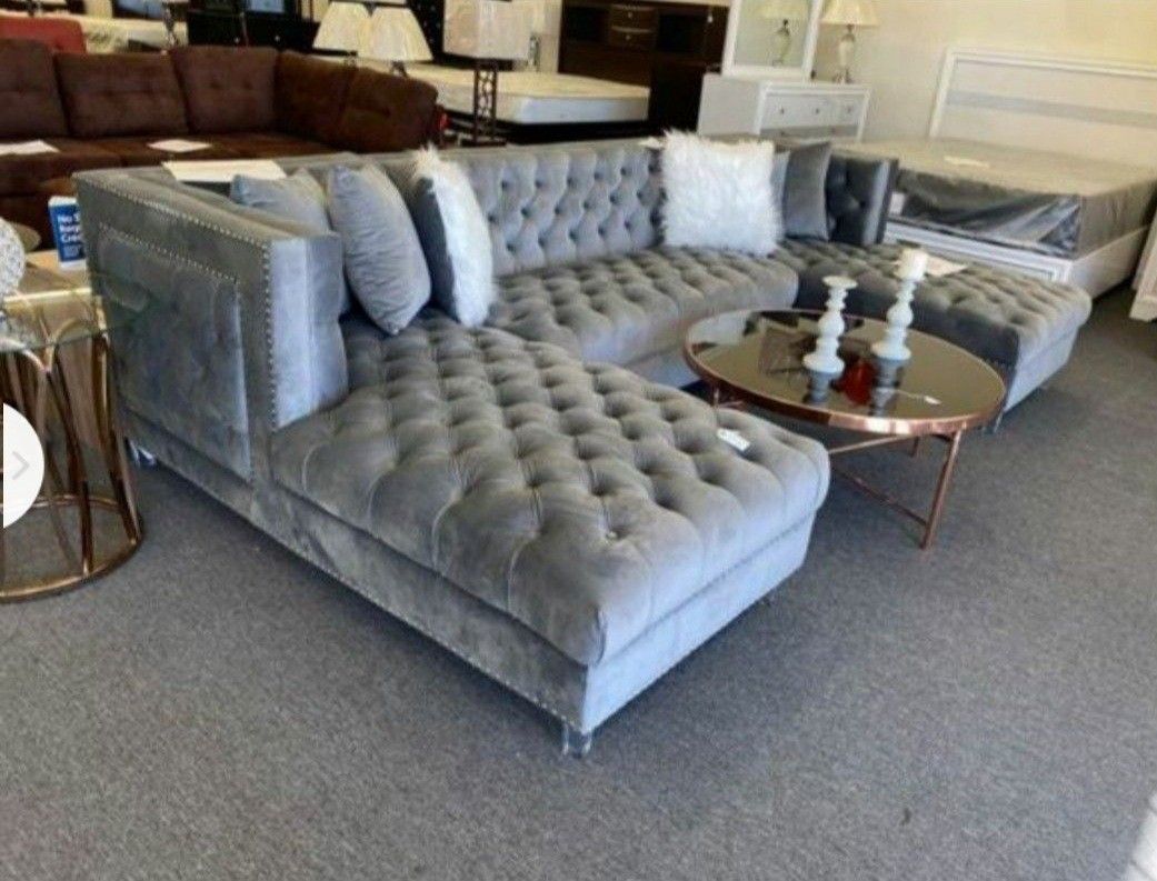 Prada Velvet Sectional Sofa
